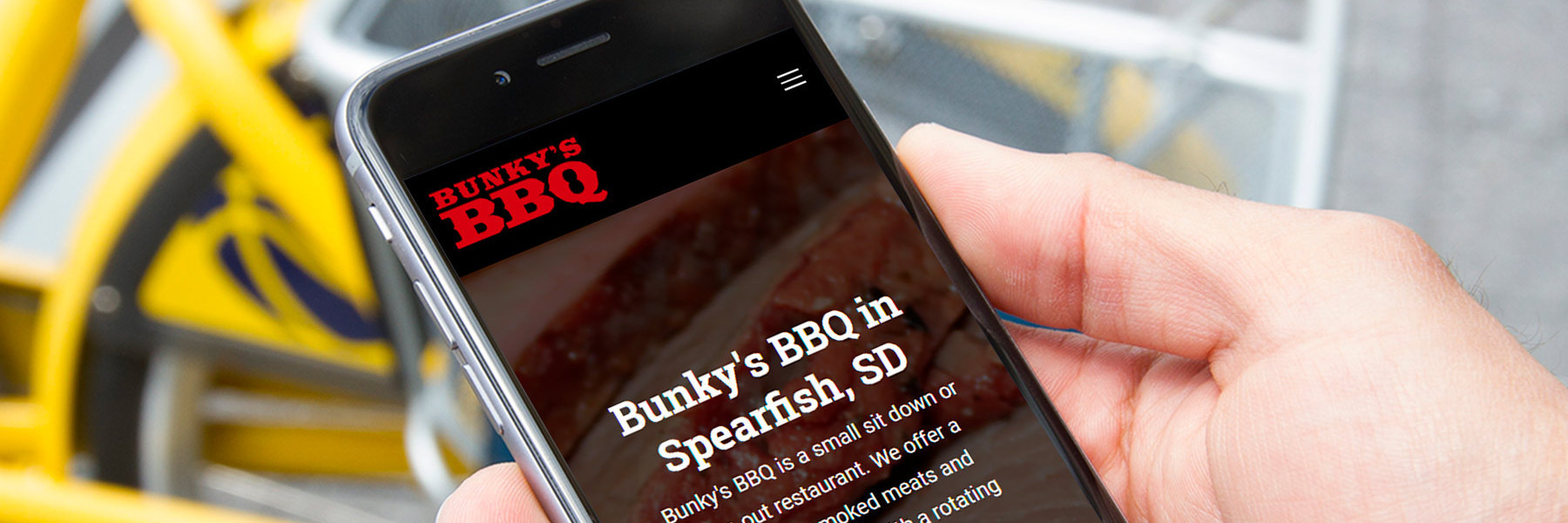 Bunky's BBQ Website on iphone
