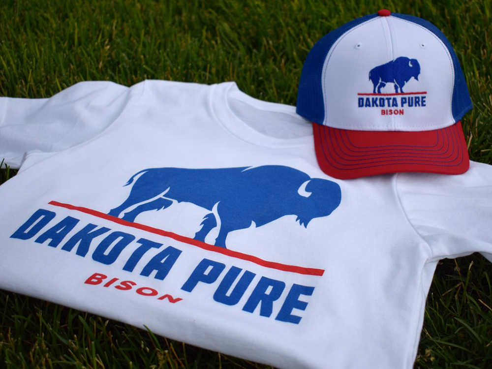Dakota Pure Bison logo printed on shirt and cap
