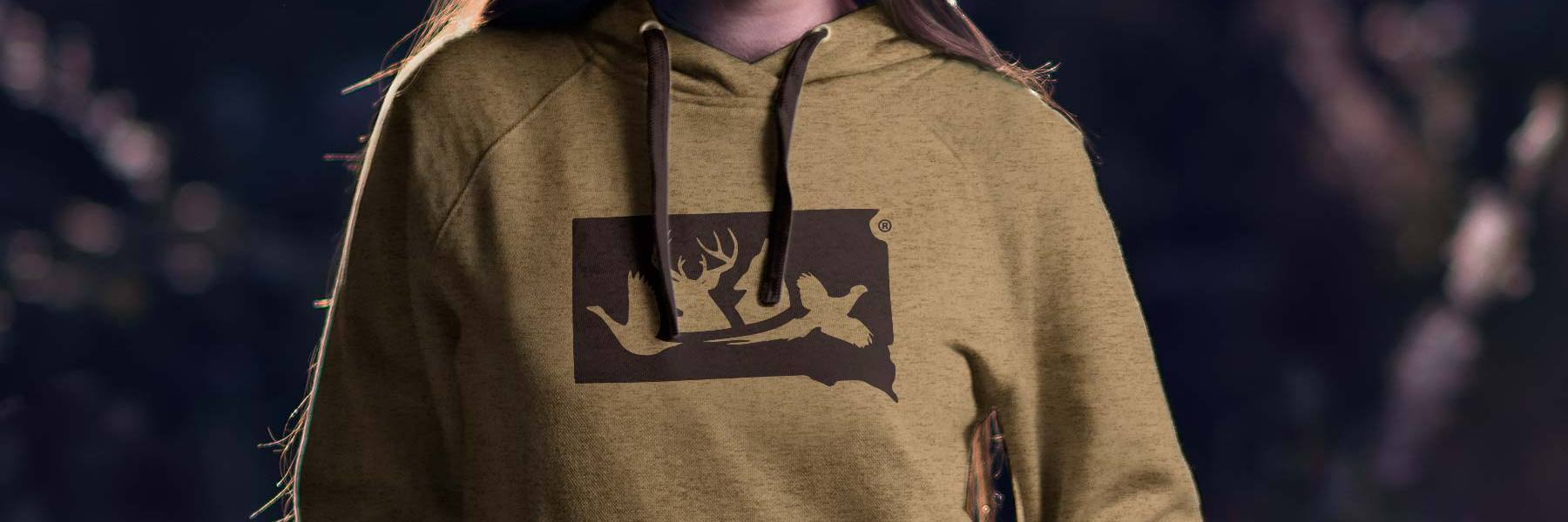 South Dakota Hunting logo on sweater