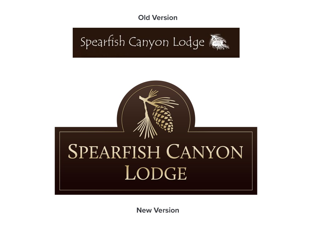 Spearfish Canyon Lodge previous and current logo comparison
