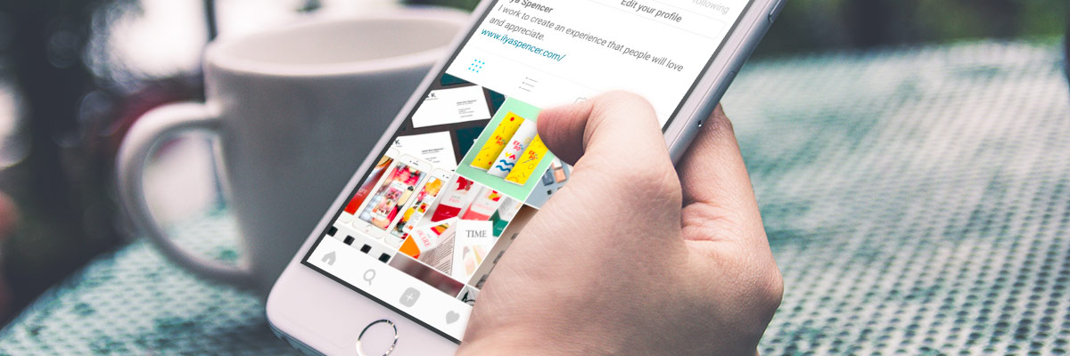 Digital Designs social media example showing Instagram account on phone